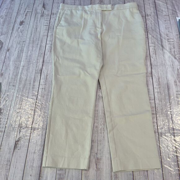 Ann Taylor Khaki Chino Style Pants Cream  Cotton/Spandex Size 12 - Picture 1 of 9